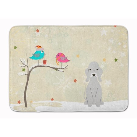 Carolines Treasures Christmas Bedlington Terrier Blue Machine Washable Memory Foam Mat BB2562RUG